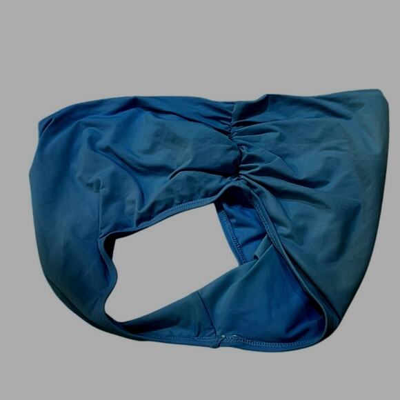 Anne Cole Bright Blue 2 Piece Swimsuit Size Large Ruched Sides Top&Bottom Bikini - Picture 6 of 10